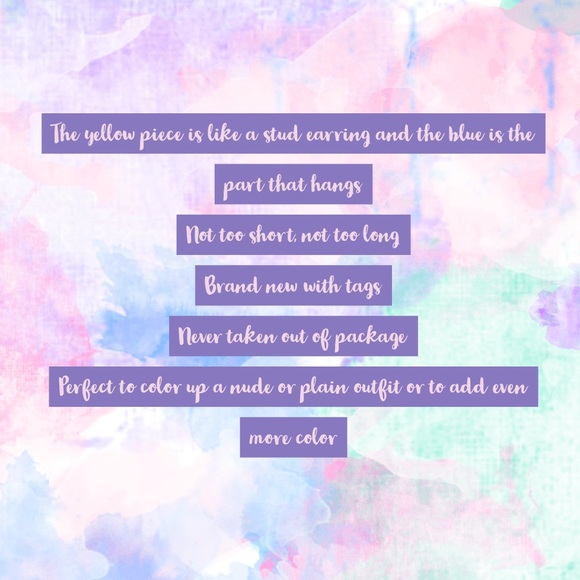 Yellow and Blue Dangling Stud - Picture 2 of 4